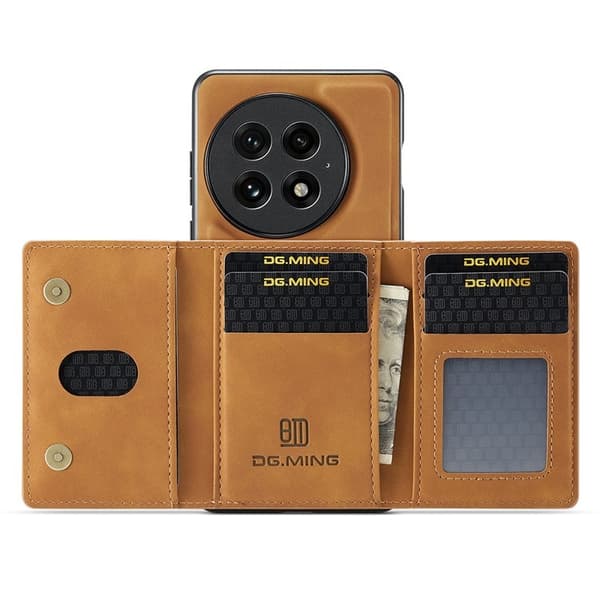 DG.MING M2 Series Mobilskal till OnePlus 13 PU PC TPU - Brun