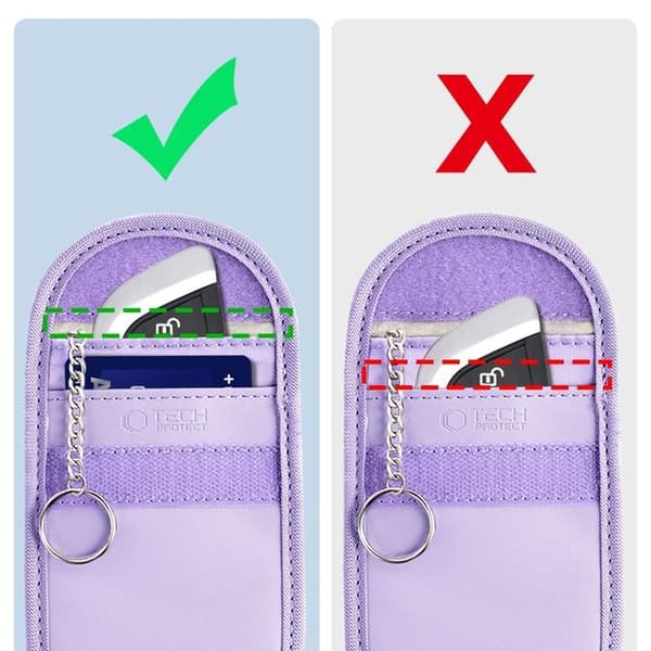 Tech-Protect RFID-blokerende nøgleetui til nøglefri bilnøgle - Lavendel Lila
