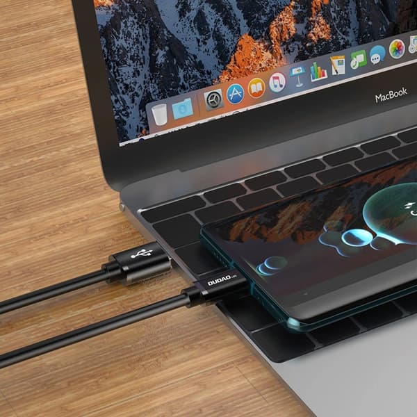 Dudao USB-C till USB-A kabel 1m Super Fast Charge - Svart Black