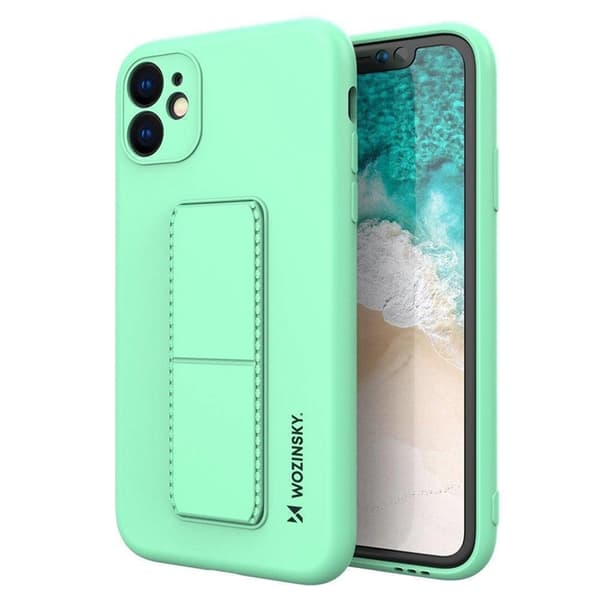Wozinsky Mobilskal till Galaxy A22 4G Silikon Kickstand - Mynta Grön