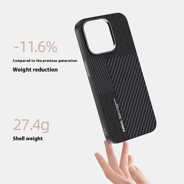 ABEEL Mobilskal till iPhone 13 Pro PC TPU Aluminium PU Läder - Textur 1