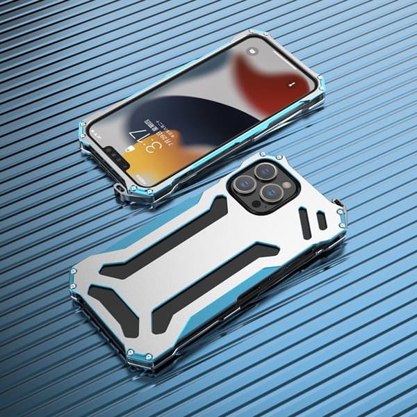 R-JUST Mobilskal till iPhone 13 Pro Aluminium Shockproof Rugged Blå