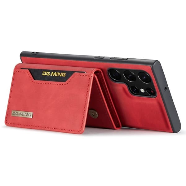 DG.MING Samsung Galaxy S24 Ultra Plånboksfodral Kickstand Röd
