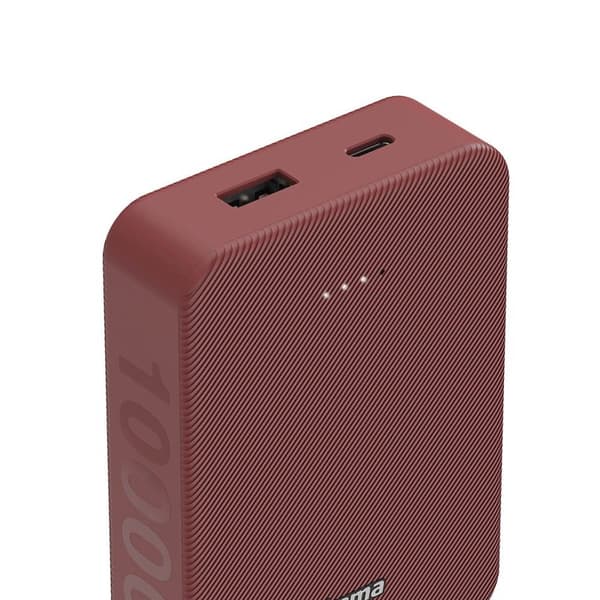 HAMA Powerbank Colour 10 10000mAh USB-C+USB-A Röd