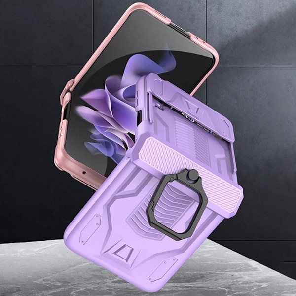 GKK Galaxy Z Flip 4 Skal Ringhållare Kickstand - Rosa