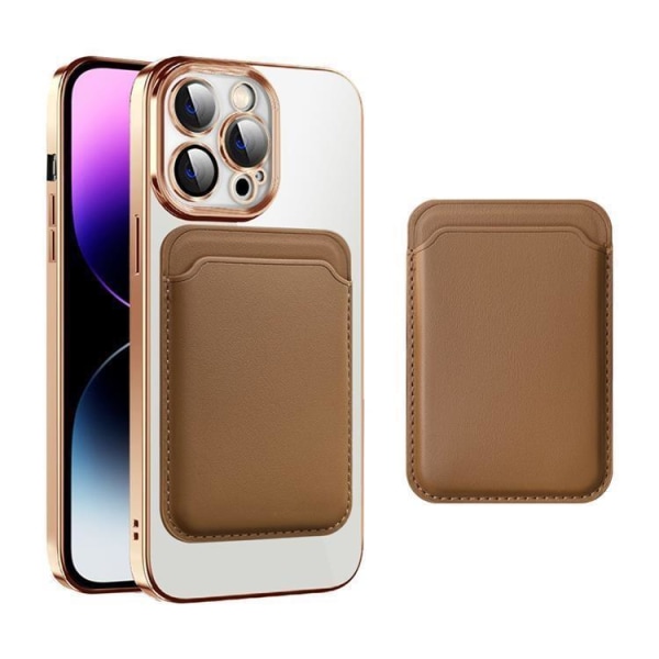 BOOM iPhone 14 Pro Mobile Case Magsafe-korttikotelo - ruskea