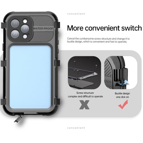 SHELLBOX M Series Mobilskal till iPhone 13 Pro Max Vattentät Svart