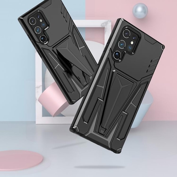 V-Shaped Kickstand Skal Galaxy S22 - Svart Svart