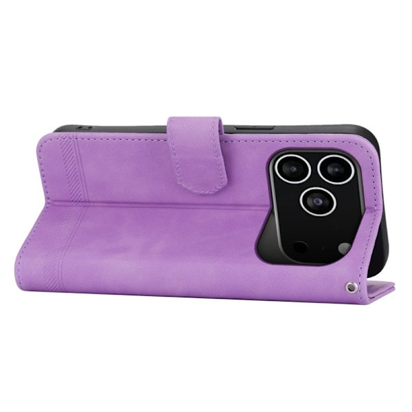 DIERFENG DF-03 iPhone 17 Pro Plånboksfodral Konstläder - Lila
