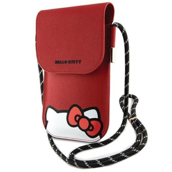 Hello Kitty Halsbandsfodral Läder Hiding Kitty - Röd