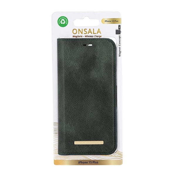 Onsala iPhone 15 Pro Max Plånboksfodral Magsafe Eco 2 - Mörkgrön