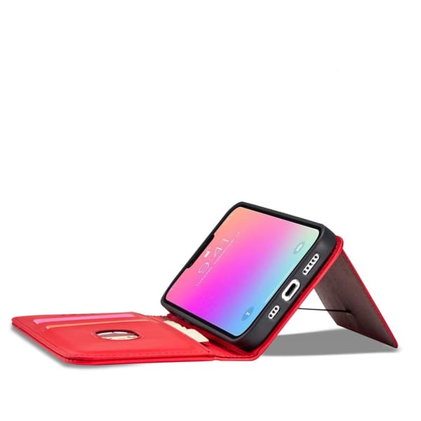 iPhone 12 Pro Plånboksfodral Magnet Stand - Röd Röd