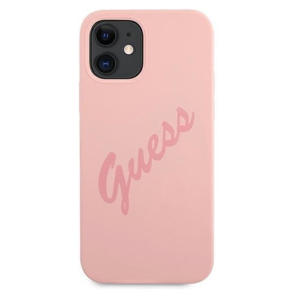 Guess Skal iPhone 12 Mini Script Vintage - Rosa Rosa