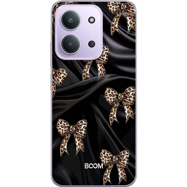 Telefontaske til Xiaomi Redmi 15C med Leopard Sløjfe
