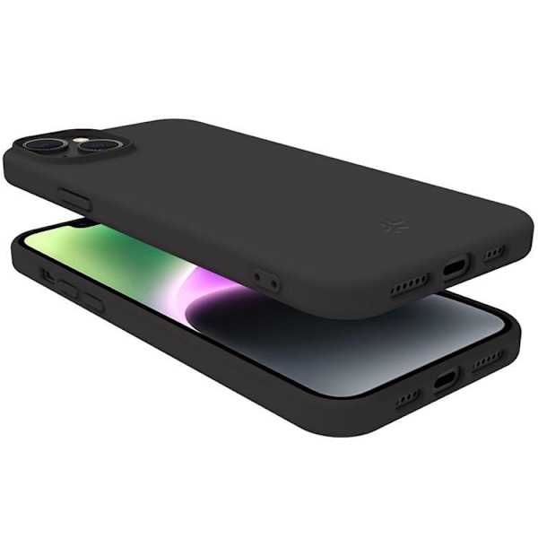 Celly iPhone 15 Mobilskal Cromo Soft Rubber - Svart Svart