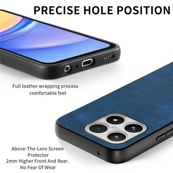 Mobilskal för Xiaomi 17 Retro Läder Shockproof Slim Blå