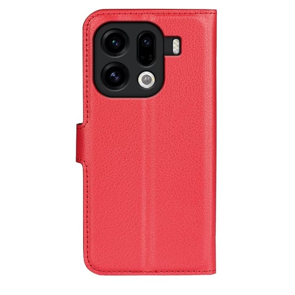 Litchi Oppo Find X9 Pro 5G Plånboksfodral Konstläder Skydd - Röd