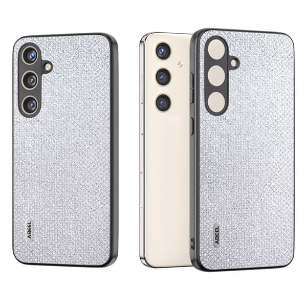 ABEEL Mobilskal till Samsung Galaxy S24+ Skyddande Läder Silver