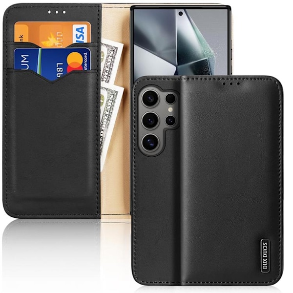 Dux Ducis Galaxy S24 Ultra Plånboksfodral Äkta Läder Hivo - Svart Svart