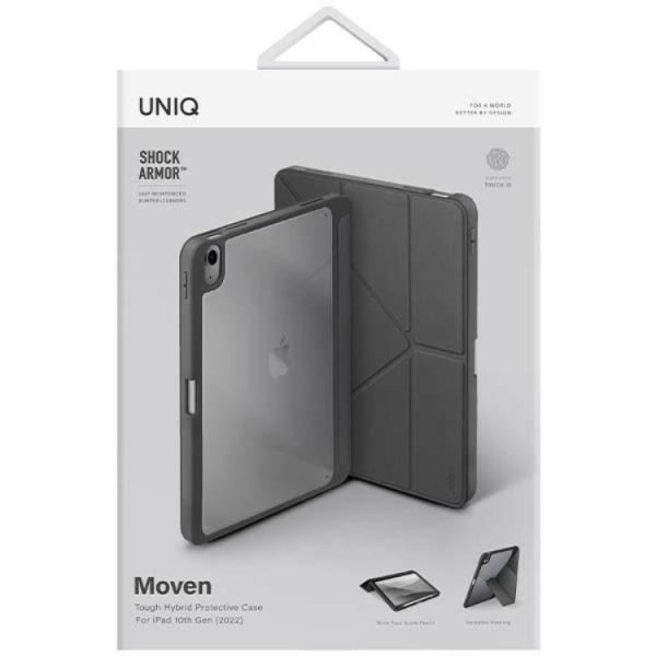UNIQ iPad 10.9 (2022) Case Moven - harmaa