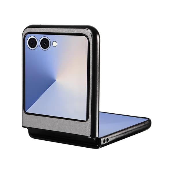 Mobilskal till Galaxy Z Flip7 Litchi Texture Läder - Grå Grå