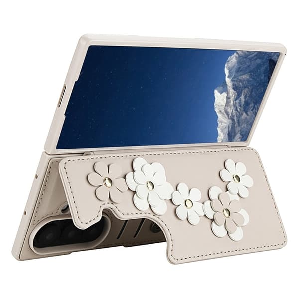 Galaxy Z Fold7 Plånboksfodral Med 2 Remmar - Beige Beige