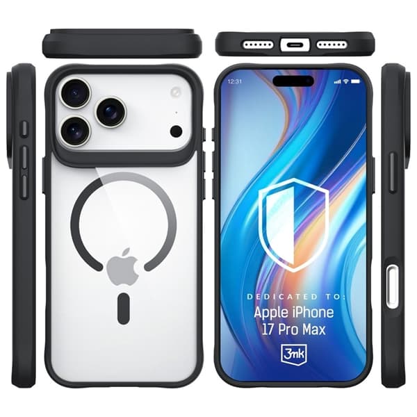 3MK Mobilskal till iPhone 17 Pro Max MagSafe Satin Armor - Transparent Transparent