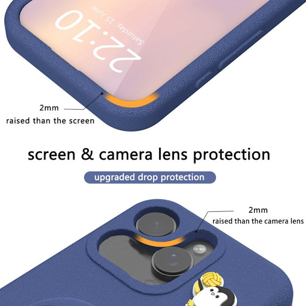 D.G Ming Mobilskal till iPhone 16 Pro Penguin Design - Shockproof EVA - Blå