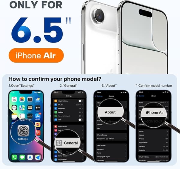Mobilskal till iPhone 17 Air Magsafe Liquid Silicone - Svart