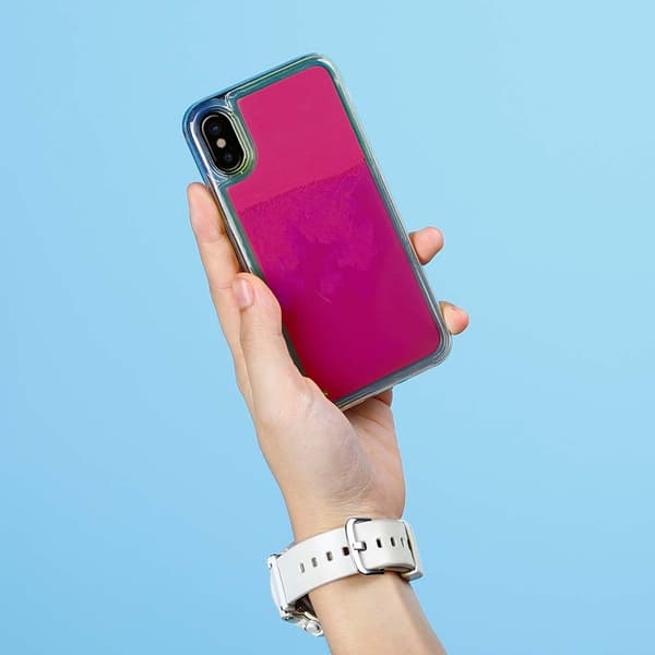 Liquid Neon Sand skal till iPhone X - Violet Lila