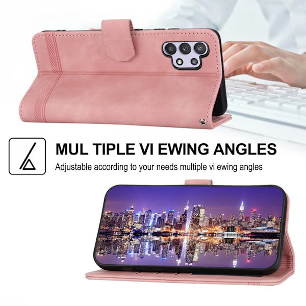 DIERFENG DF-03 Plånboksfodral för Samsung Galaxy A32 5G - Konstläder - Rosa