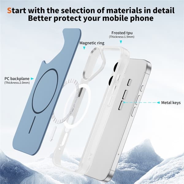Mobilskal till iPhone 17 MagSafe Skin Touch TPU PC - Blå Blå