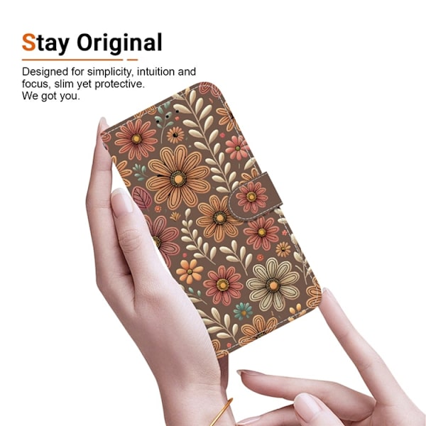 Sony Xperia 1 VII Konstläder Plånboksfodral Pattern Printing - Blossom Brun