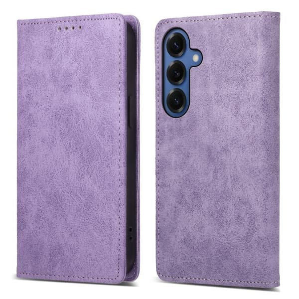 Samsung Galaxy S26+ Plånboksfodral RFID Skydd Konstläder - Lila