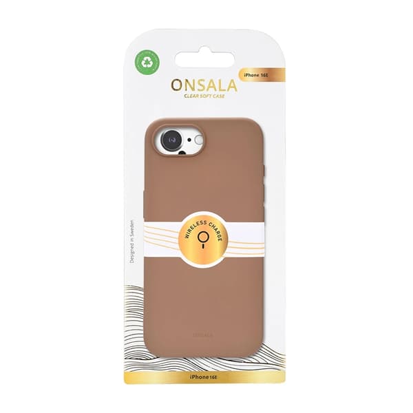 Onsala Telefontaske til iPhone 16e Silikone Genanvendt - Chokolade Brun