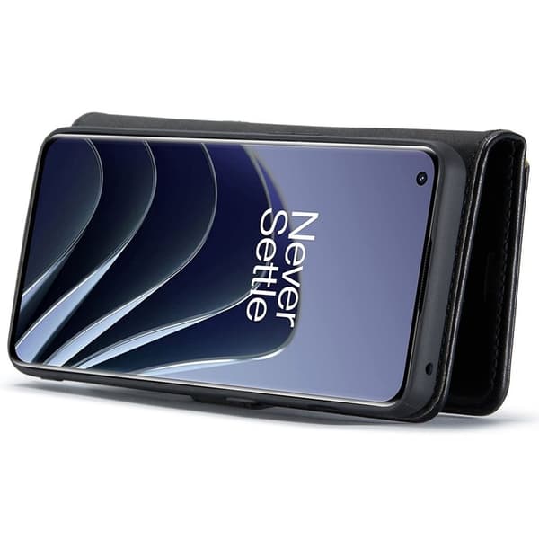 DG.MING OnePlus 10 Pro 5G Plånboksfodral Äkta Läder Stötsäker Svart