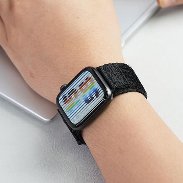 Forcell Apple Watch (38/40/41mm) Armbånd Nylon - Sort Black
