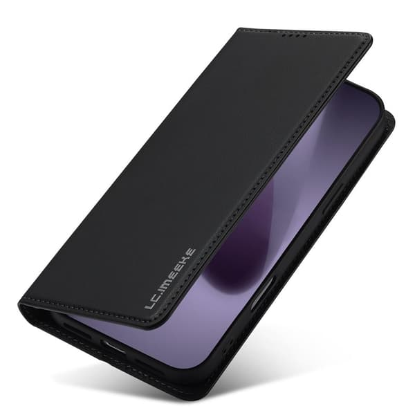 LC.IMEEKE L1 Series iPhone 17 Pro Plånboksfodral Konstläder - Svart Svart