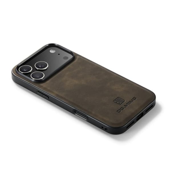 DG.MING Mobilskal till iPhone 17 Pro PU Läder PC + TPU Hybrid - Brun