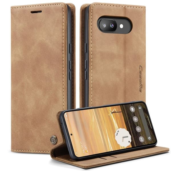 CASEME 013 Plånboksfodral för Google Pixel 9a - KonstLäder - Brun