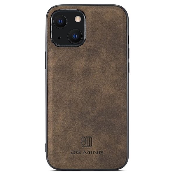 DG.MING Konstläder Plånboksfodral för iPhone 14 6.1 tum Brun