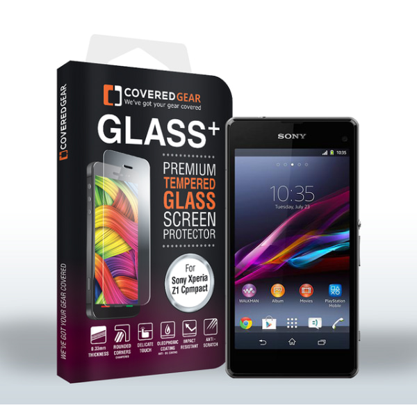 CoveredGear härdat glas skärmskydd till Sony Xperia Z1 Compact