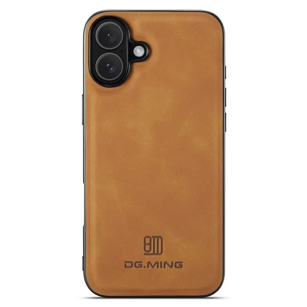 DG.MING Mobilskal till iPhone 16 Plus Hybrid Läder - Brun Brun