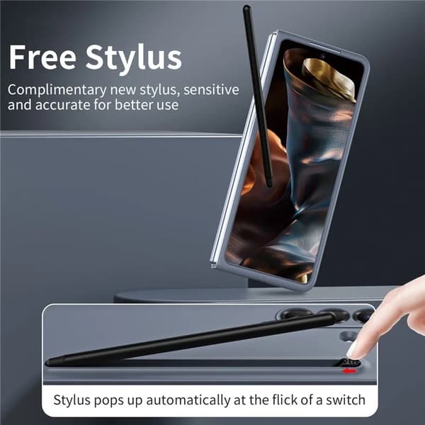Mobilskal till Galaxy Z Fold 7 5G Med Stylus Hård PC - Grå Grå