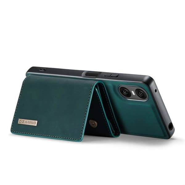 DG.MING Sony Xperia 10 VI Kickstand Konstläder Plånboksfodral Grön