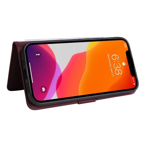 BETOPNICE iPhone 12 / 12 Pro Plånboksfodral - Detachable Konstläder - Vinröd