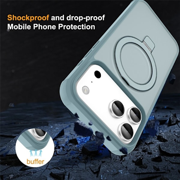 Mobilskal till iPhone 17 Pro Max MagSafe TPU+PC Kickstand - Blå Blå