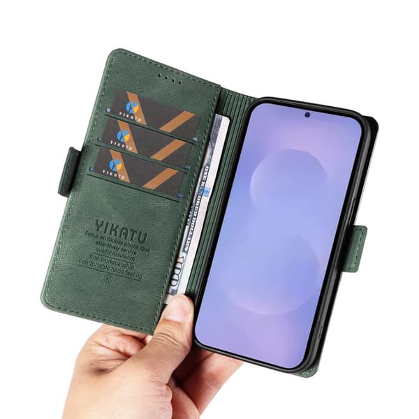 YIKATU Plånboksfodral för Samsung Galaxy S26 Plus Konstläder - Grön