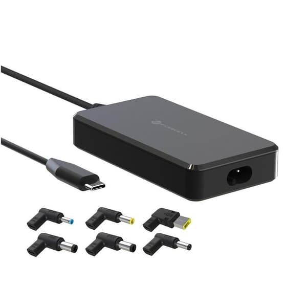Forcell Universal Laptopladdare 90W (6 Adaptrar) E856 - Svart Svart
