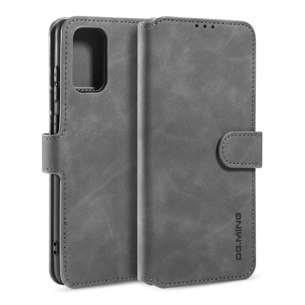 DG.MING Retro Konstläder Plånboksfodral Mobilskal för Samsung Galaxy S20 - Grå
